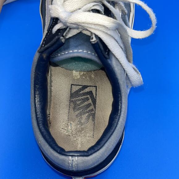 Vans Black Suede Blue Mens 6 Off The Wall Sneakers Womens 7.5 E Skater Walking - Picture 7 of 13